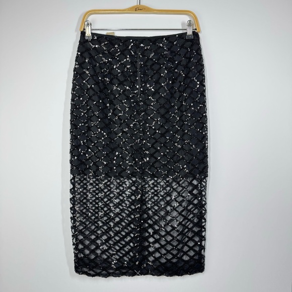 J. Crew Collection Black Lattice Sequin Pencil Skirt NWT - Picture 10 of 17